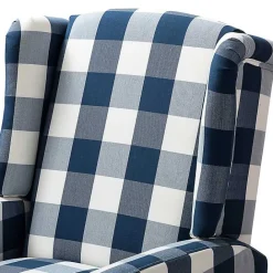Clearance Kirklands Home Navy Windowpane Plaid Recliner