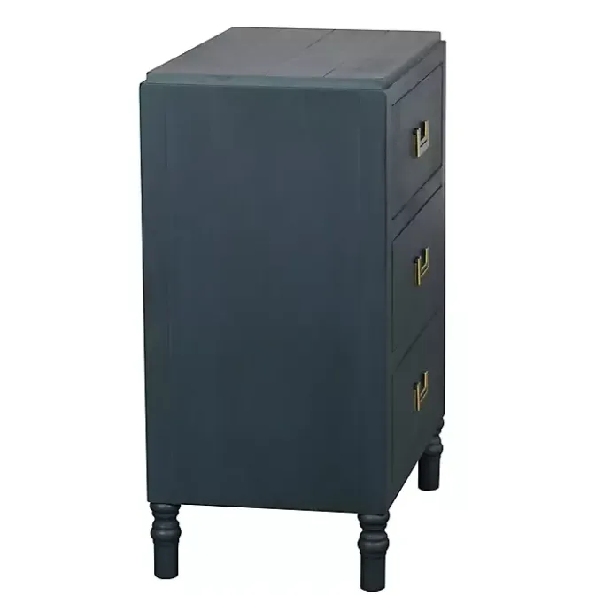 Hot Kirklands Home Navy Wood 3-Drawer Layla Nightstand Blue