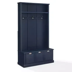 Clearance Kirklands Home Navy Wood Storage Bench Hall Tree Blue