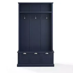 Clearance Kirklands Home Navy Wood Storage Bench Hall Tree Blue
