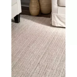New Kirklands Home Neely Solid Jute Area Rug, 5x8 Tan