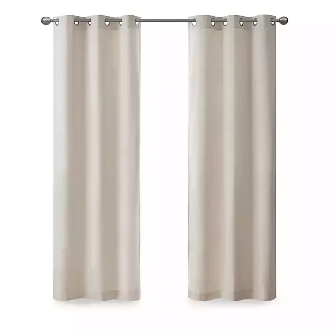 Best Kirklands Home Neutral Basketweave Curtain Panel Set, 84 in. Tan