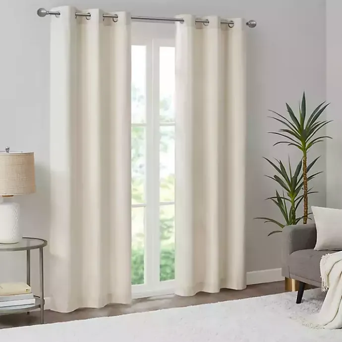 Best Kirklands Home Neutral Basketweave Curtain Panel Set, 84 in. Tan