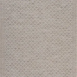 Online Kirklands Home Neutral Bordered Lattice Outdoor Area Rug, 5x7 Gray