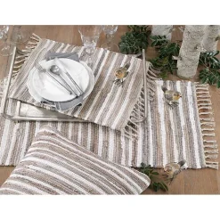 Sale Kirklands Home Neutral Chindi Weave Placemats, Set of 4