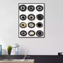 Hot Kirklands Home Neutral Circles Framed Canvas Art Print