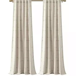 Outlet Kirklands Home Neutral Clipped Stripe Curtain Panel Set, 84 in. Tan