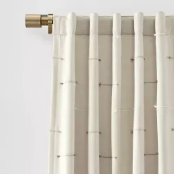 Outlet Kirklands Home Neutral Clipped Stripe Curtain Panel Set, 84 in. Tan