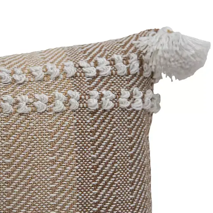 Hot Kirklands Home Neutral Colorblock Outdoor Lumbar Pillow