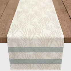 Outlet Kirklands Home Neutral Coral Stripe Table Runner, 72 in.