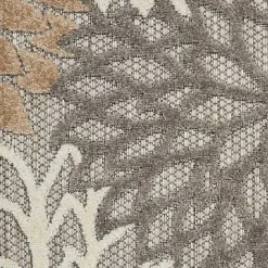Kirklands Home Neutral Floral Burst Outdoor Area Rug, 5x7