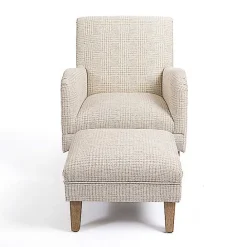Online Kirklands Home Neutral Houndstooth 2-pc. Chair and Ottoman Set Tan
