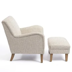 Online Kirklands Home Neutral Houndstooth 2-pc. Chair and Ottoman Set Tan