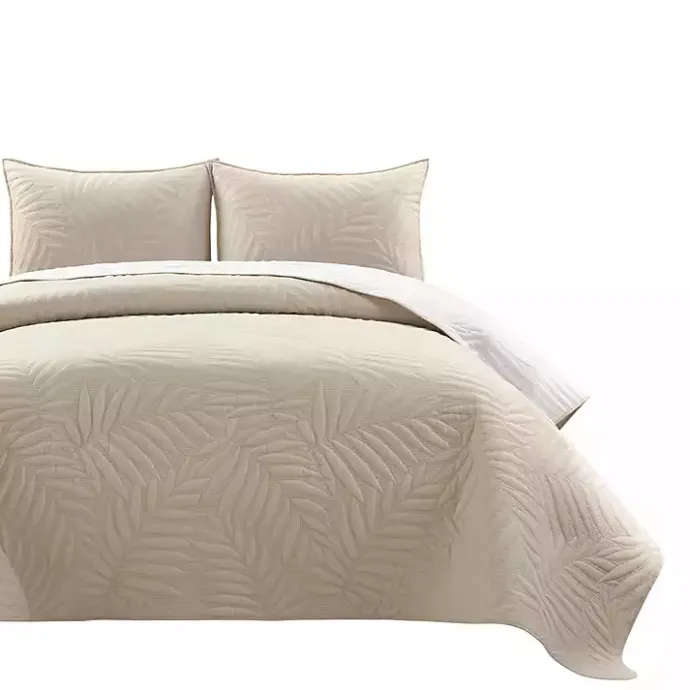 Online Kirklands Home Neutral Leaf Reversible 3-pc. Full/Queen Quilt Set