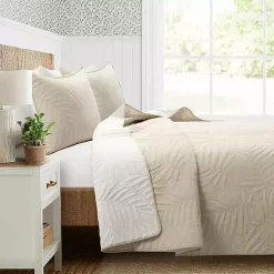 Online Kirklands Home Neutral Leaf Reversible 3-pc. Full/Queen Quilt Set
