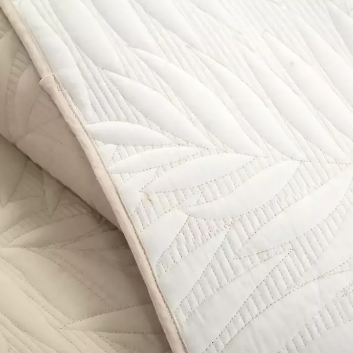 Online Kirklands Home Neutral Leaf Reversible 3-pc. Full/Queen Quilt Set