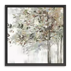 Clearance Kirklands Home Neutral Leaves Framed Canvas Art Print, 30x30 in. Gray