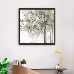 Clearance Kirklands Home Neutral Leaves Framed Canvas Art Print, 30x30 in. Gray