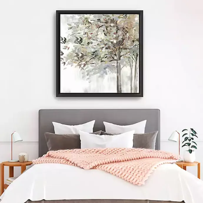 Kirklands Home Neutral Leaves Framed Canvas Art Print, 40x40 in. Gray