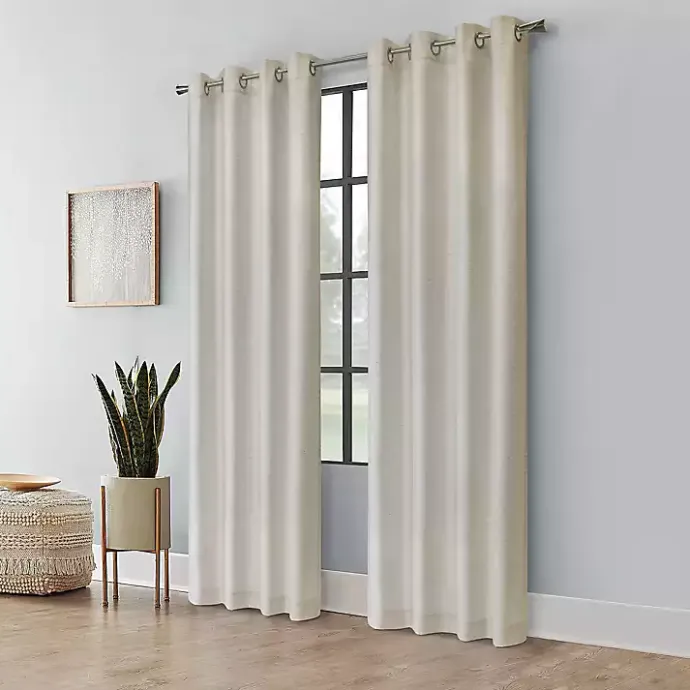 Discount Kirklands Home Neutral Light Filtering Curtain Panel, 84 in. Ivory