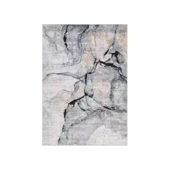 New Kirklands Home Neutral Marble Swirl Area Rug, 5x7