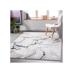 New Kirklands Home Neutral Marble Swirl Area Rug, 5x7