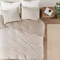 Best Kirklands Home Neutral Oversized 3-pc. King Duvet Cover Set Tan