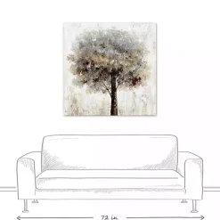 Best Kirklands Home Neutral Painted Tree Square Canvas Art Print Tan