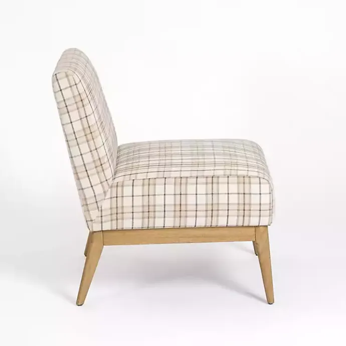 Online Kirklands Home Neutral Plaid Slipper Accent Chair