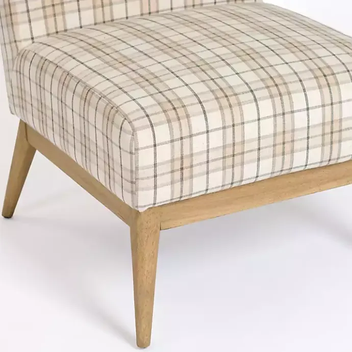 Online Kirklands Home Neutral Plaid Slipper Accent Chair