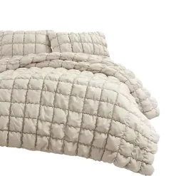 Best Kirklands Home Neutral Puff 3-pc. Full/Queen Comforter Set Tan