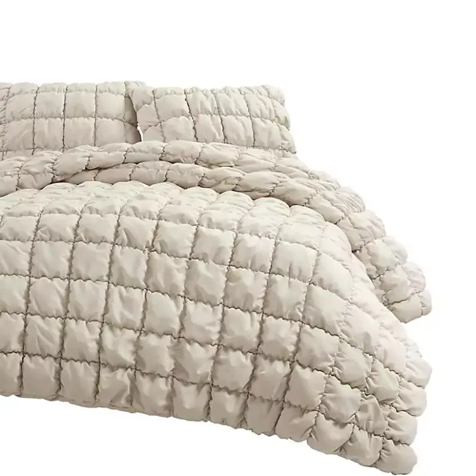 Best Kirklands Home Neutral Puff 3-pc. Full/Queen Comforter Set Tan