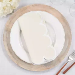 Sale Kirklands Home Neutral Scalloped Edge Napkins, Set of 4 Tan