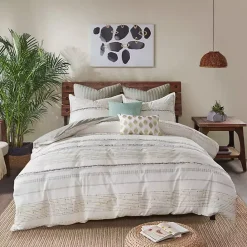 Outlet Kirklands Home Neutral Stripe King 3-pc. Comforter Set