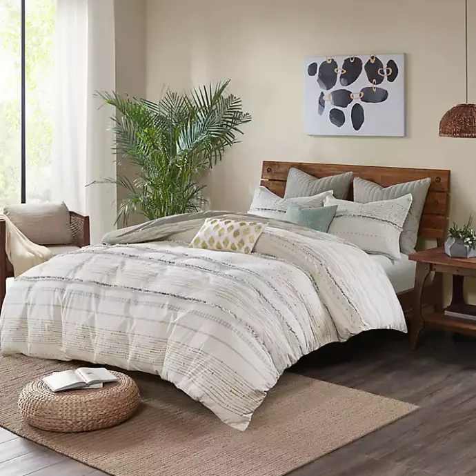 Outlet Kirklands Home Neutral Stripe King 3-pc. Comforter Set