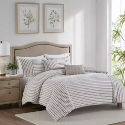 Outlet Kirklands Home Neutral Striped 5-pc. Full/Queen Comforter Set