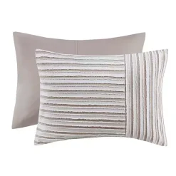 Outlet Kirklands Home Neutral Striped 5-pc. Full/Queen Comforter Set