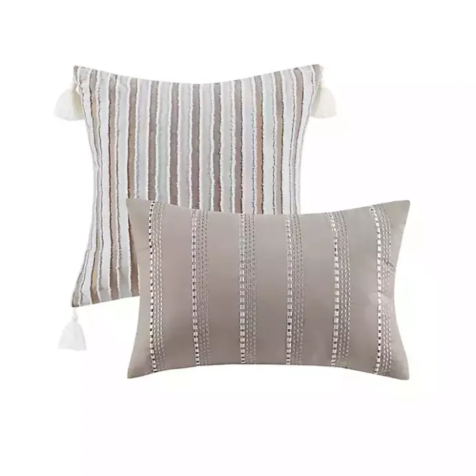 Outlet Kirklands Home Neutral Striped 5-pc. Full/Queen Comforter Set