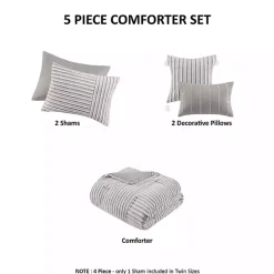 Outlet Kirklands Home Neutral Striped 5-pc. Full/Queen Comforter Set