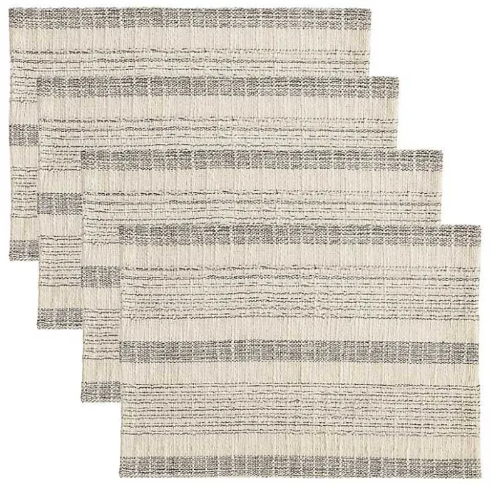Online Kirklands Home Neutral Striped Woven Placemats, Set of 4