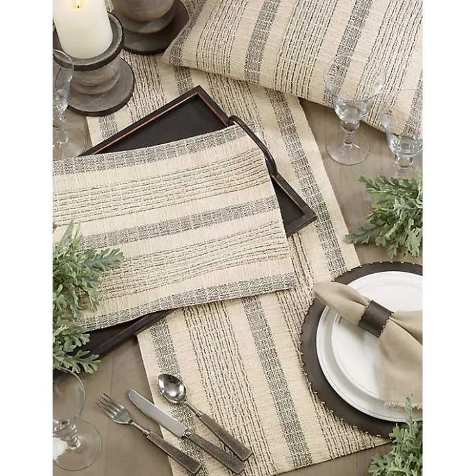 Online Kirklands Home Neutral Striped Woven Placemats, Set of 4
