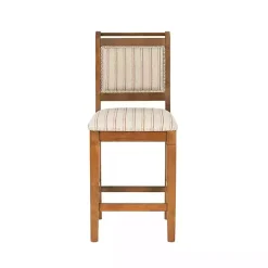 Outlet Kirklands Home Neutral Stripes Upholstered Emmy Counter Stool Tan