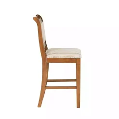 Outlet Kirklands Home Neutral Stripes Upholstered Emmy Counter Stool Tan