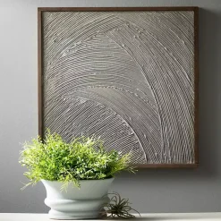 Clearance Kirklands Home Neutral Textured Wood Framed Wall Plaque