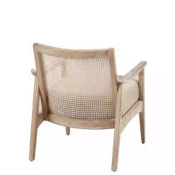 New Kirklands Home Neutral Wheat Mid-Century Modern Accent Chair Tan