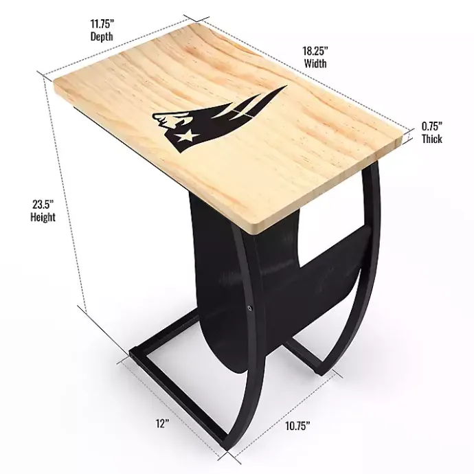 Best Kirklands Home New England Patriots Wood C-Table Tan
