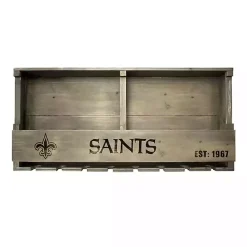 Kirklands Home New Orleans Saints Reclaimed Wood Bar Shelf Gray