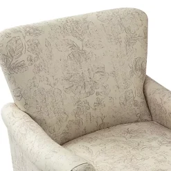 New Kirklands Home Nicola Beige Linen Upholstered Armchair Tan