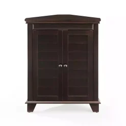 Discount Kirklands Home Nikki Dark Wooden Corner Cabinet Brown