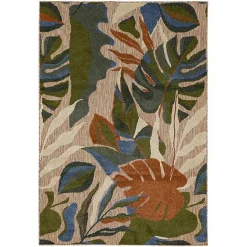 New Kirklands Home North Shore Botanical Outdoor Area Rug, 7x10 Multi